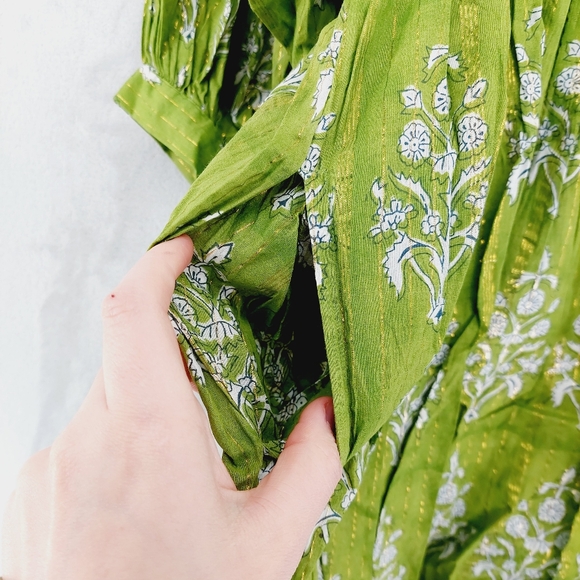 New Clara The Label Clover Mini (Renwick Olive) Ballon Sleeves Mini Dress P2384 - Picture 6 of 11